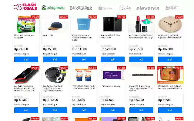 Indo Flash Deals  from Chrome web store to be run with OffiDocs Chromium online