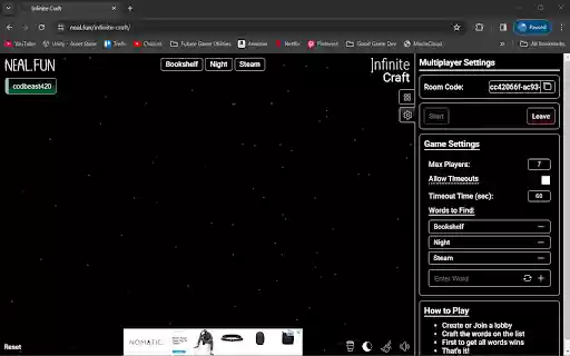 Infinite Craft Multiplayer  from Chrome web store to be run with OffiDocs Chromium online