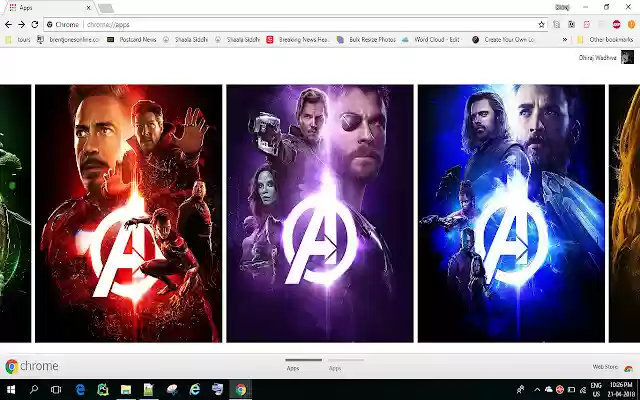 Infinity War Posters Theme  from Chrome web store to be run with OffiDocs Chromium online