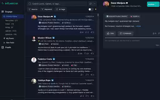 influencer.sh  from Chrome web store to be run with OffiDocs Chromium online