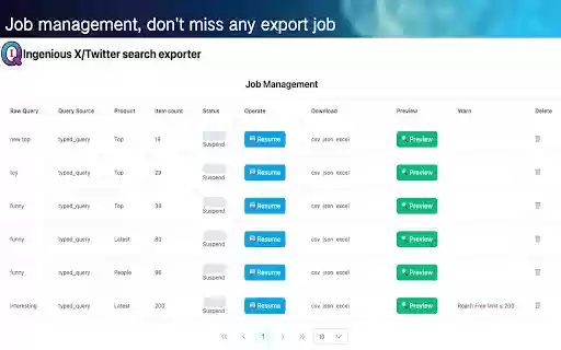 Ingenious TwSearch X/Twitter Search Result exporter  from Chrome web store to be run with OffiDocs Chromium online
