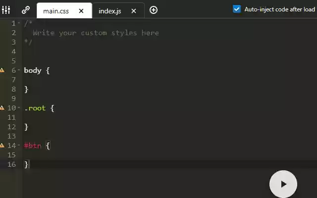 InjectCode  from Chrome web store to be run with OffiDocs Chromium online