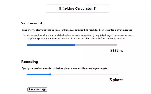 In Line Calculator  from Chrome web store to be run with OffiDocs Chromium online
