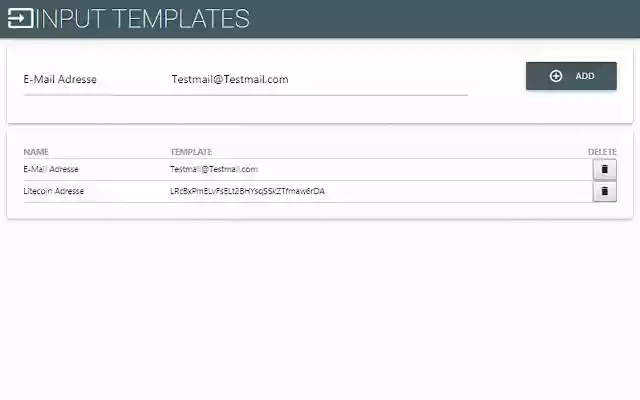 Input Templates for Chrome  from Chrome web store to be run with OffiDocs Chromium online
