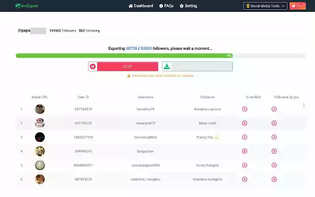 InsExport Ins Follower Export Tool from Chrome web store to be run with OffiDocs Chromium online InsExport Ins Follower Export Tool from Chrome web store to be run with OffiDocs Chromium online