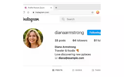 Instagram Profile Photo Viewer  from Chrome web store to be run with OffiDocs Chromium online