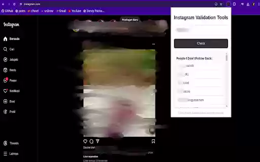 Instagram Validation  from Chrome web store to be run with OffiDocs Chromium online