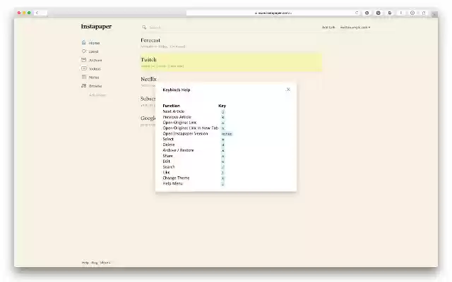 instakeybinds de la boutique en ligne Chrome à exécuter avec OffiDocs Chromium en ligne