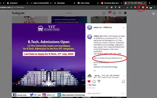 InstaLink  from Chrome web store to be run with OffiDocs Chromium online