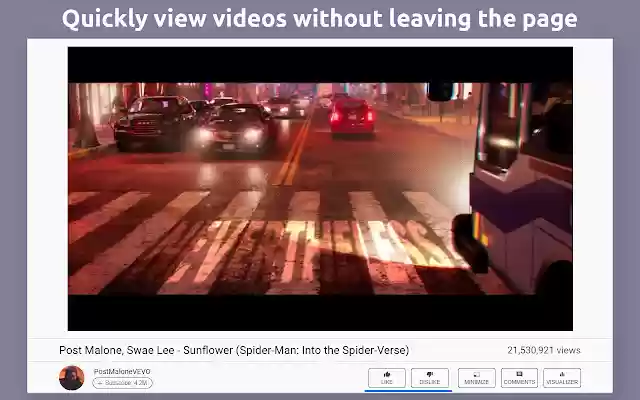 InstantView for YouTube™  from Chrome web store to be run with OffiDocs Chromium online