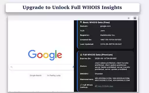 Instant WHOIS Checker  from Chrome web store to be run with OffiDocs Chromium online