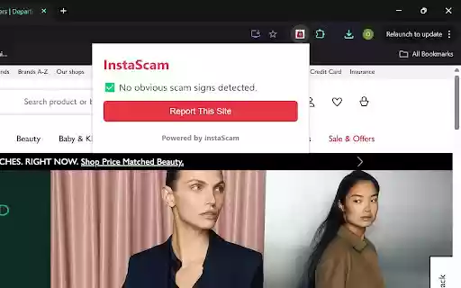 InstaScam  from Chrome web store to be run with OffiDocs Chromium online