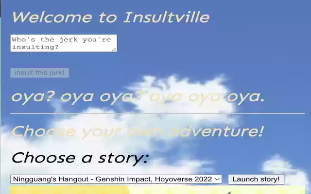 Insulter  Stories  from Chrome web store to be run with OffiDocs Chromium online