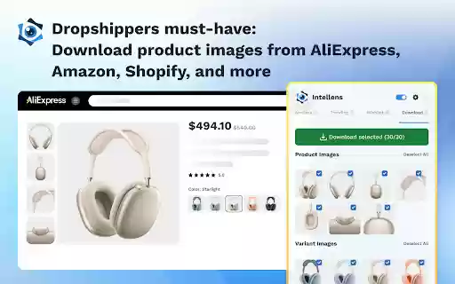 Intellens Search Products by Image on AliExpress, Amazon  from Chrome web store to be run with OffiDocs Chromium online