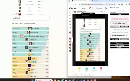 Interactive Contexto  from Chrome web store to be run with OffiDocs Chromium online