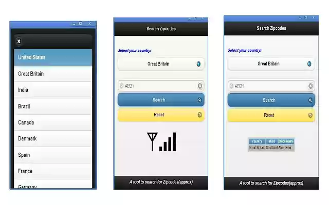 La búsqueda internacional de códigos postales desde la tienda web de Chrome se ejecutará con OffiDocs Chromium en línea