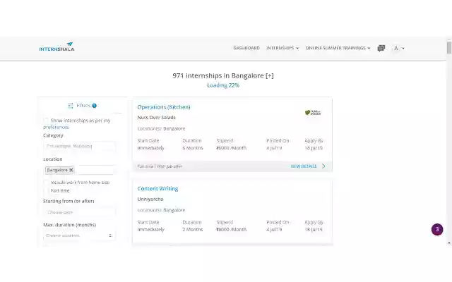 Internshala Plus  from Chrome web store to be run with OffiDocs Chromium online
