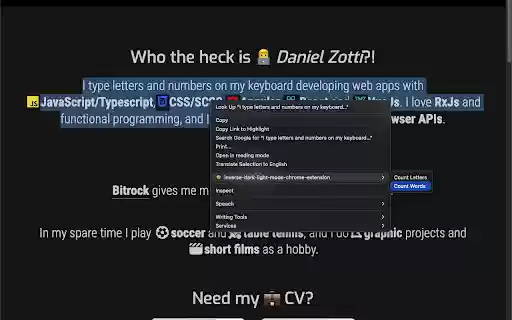 Inverse Dark/Light Mode  from Chrome web store to be run with OffiDocs Chromium online