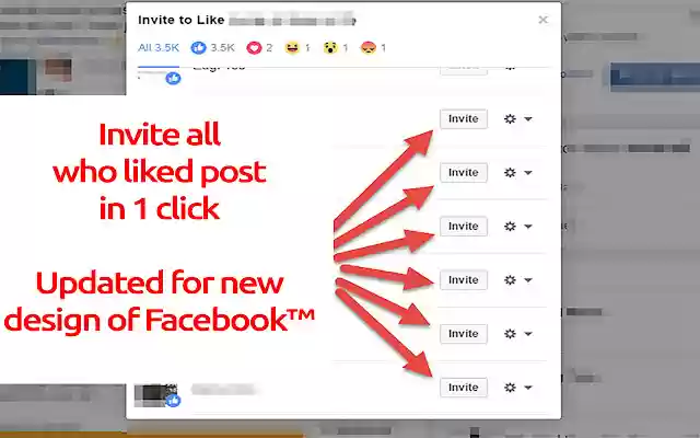 Invite all post likers for Facebook™  from Chrome web store to be run with OffiDocs Chromium online Invite all post likers for Facebook™  from Chrome web store to be run with OffiDocs Chromium online