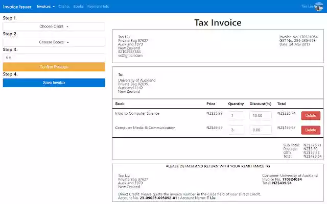 Invoice Issuer from Chrome web store to be run with OffiDocs Chromium online Invoice Issuer from Chrome web store to be run with OffiDocs Chromium online