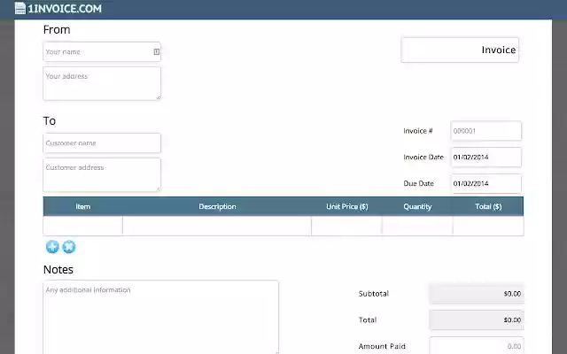 invoice maker  from Chrome web store to be run with OffiDocs Chromium online