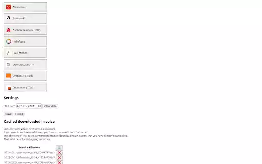 Invoices Downloader  from Chrome web store to be run with OffiDocs Chromium online
