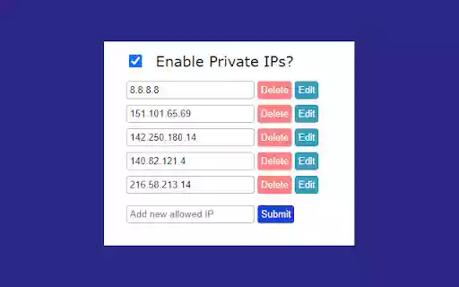IP Blocker  from Chrome web store to be run with OffiDocs Chromium online