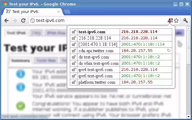 IPvFooBar  from Chrome web store to be run with OffiDocs Chromium online