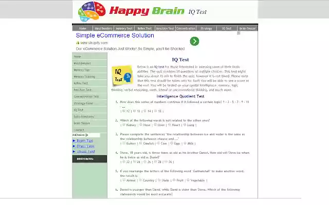 IQ Test  from Chrome web store to be run with OffiDocs Chromium online