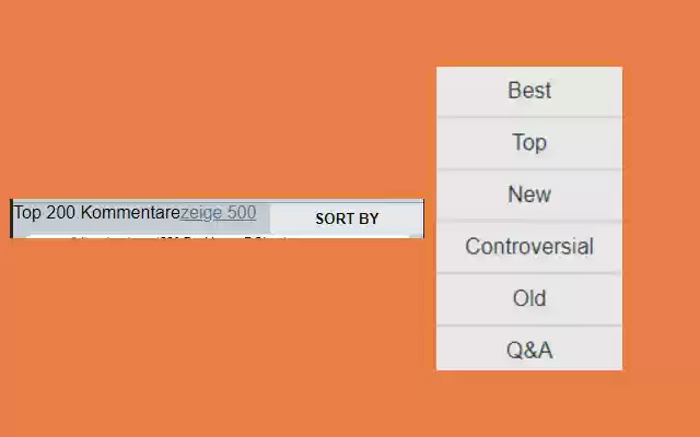 iredditSort  from Chrome web store to be run with OffiDocs Chromium online