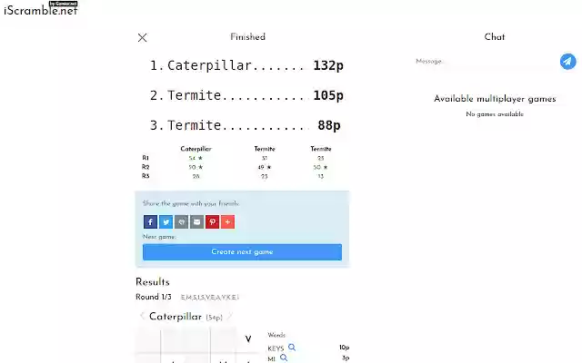 iScramble results  from Chrome web store to be run with OffiDocs Chromium online