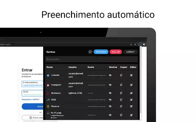 iSenhas from Chrome web store to be run with OffiDocs Chromium online iSenhas from Chrome web store to be run with OffiDocs Chromium online