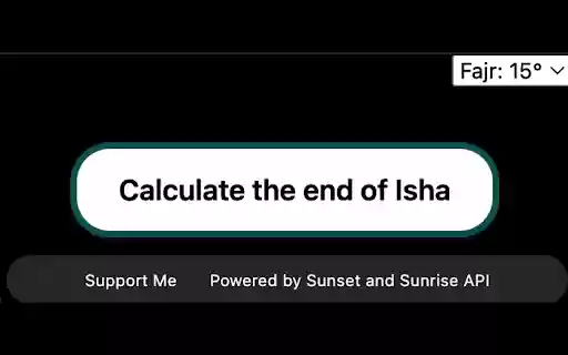 Isha End Calculator  from Chrome web store to be run with OffiDocs Chromium online