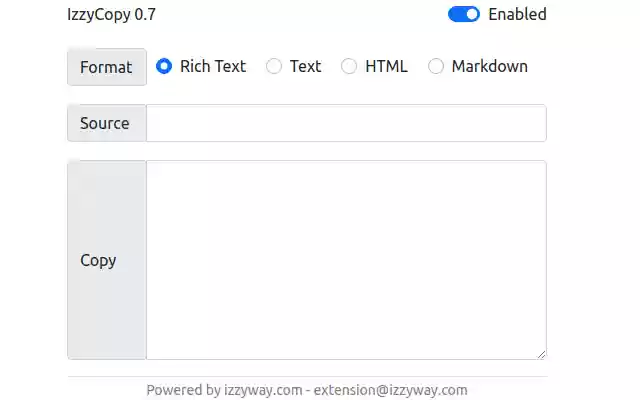 IzzyCopy from Chrome web store to be run with OffiDocs Chromium online IzzyCopy from Chrome web store to be run with OffiDocs Chromium online