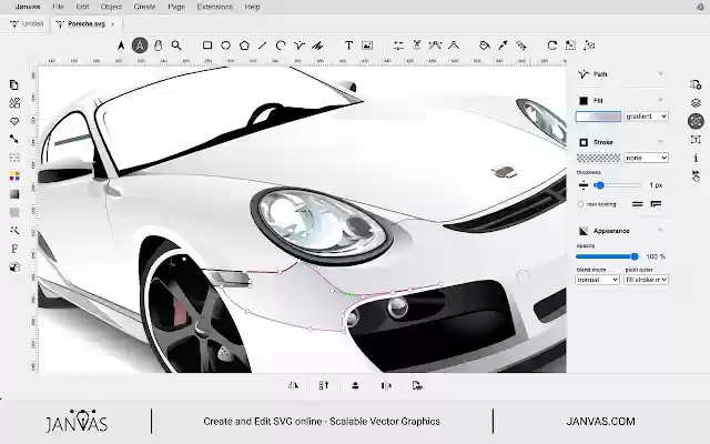 OffiDocs Chromium 온라인으로 실행되는 Chrome 웹 스토어의 Janvas 온라인 SVG 편집기
