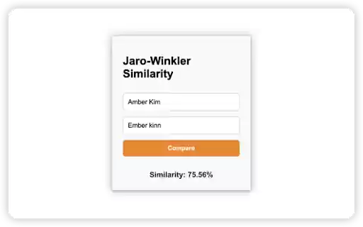 Jaro Winkler Similarity Checker  from Chrome web store to be run with OffiDocs Chromium online