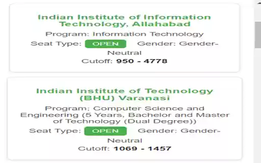 JEE Main College Predictor  from Chrome web store to be run with OffiDocs Chromium online