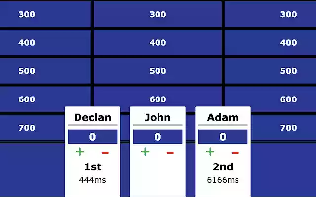 Jeopardy Controller  from Chrome web store to be run with OffiDocs Chromium online