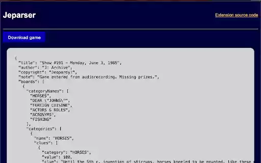 jeparser  from Chrome web store to be run with OffiDocs Chromium online