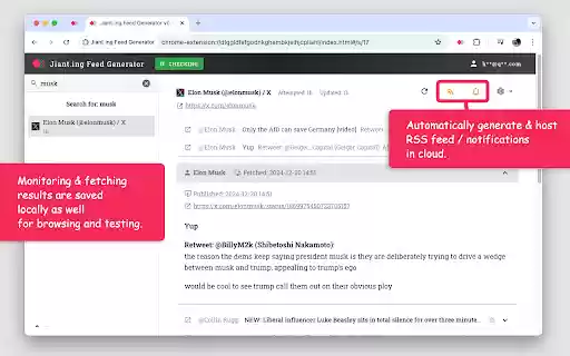 Chrome 网上应用店中的 Jiant.ing Monitor RSS Feed Generator 将与 OffiDocs Chromium 在线运行