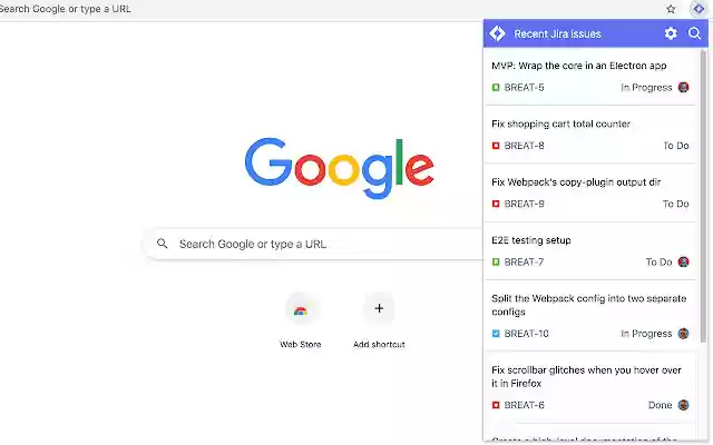 Jira Express  from Chrome web store to be run with OffiDocs Chromium online