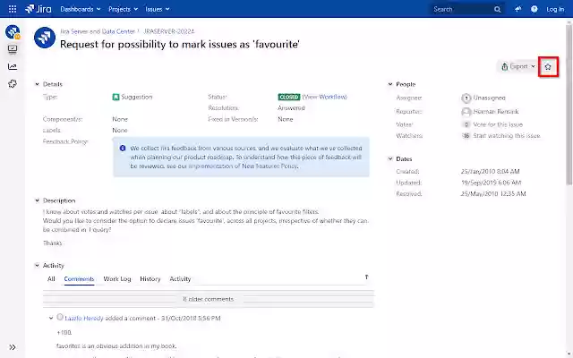 Jira Favorites from Chrome web store to be run with OffiDocs Chromium online Jira Favorites from Chrome web store to be run with OffiDocs Chromium online