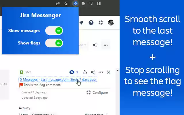 Jira Messenger from Chrome web store to be run with OffiDocs Chromium online Jira Messenger from Chrome web store to be run with OffiDocs Chromium online