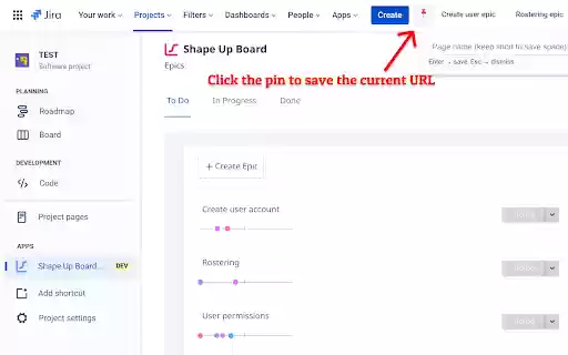 Jira Pins: quick access to Jira pages  from Chrome web store to be run with OffiDocs Chromium online