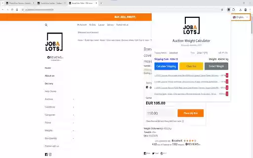 Jobalots Shipping Calculator  from Chrome web store to be run with OffiDocs Chromium online