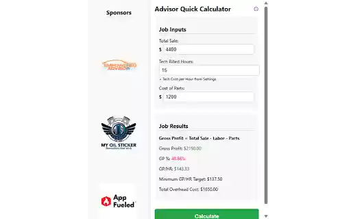 Job Calculator from Chrome web store to be run with OffiDocs Chromium online Job Calculator from Chrome web store to be run with OffiDocs Chromium online