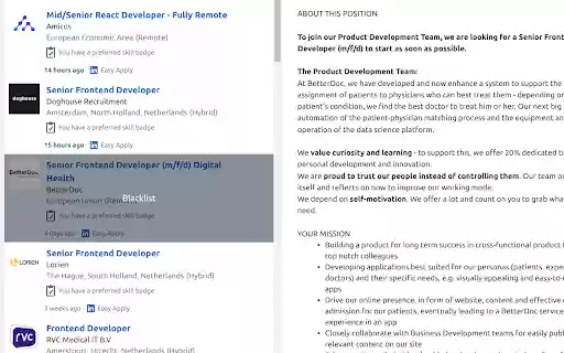 Job Hunter Assistant  from Chrome web store to be run with OffiDocs Chromium online