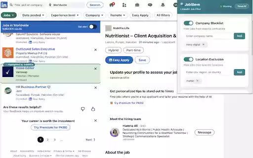 JobSieve LinkedIn Job Filter from Chrome web store to be run with OffiDocs Chromium online JobSieve LinkedIn Job Filter from Chrome web store to be run with OffiDocs Chromium online