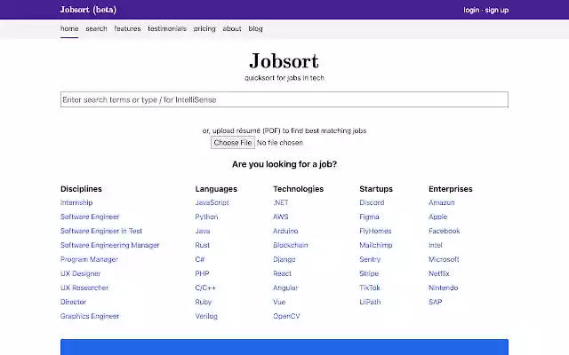 Jobsort  from Chrome web store to be run with OffiDocs Chromium online