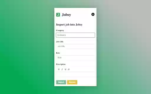 Jobsy  from Chrome web store to be run with OffiDocs Chromium online